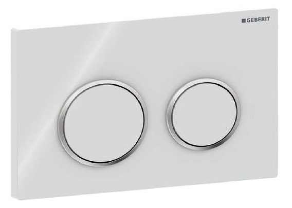 Geberit Omega20 Betätigungsplatte, für 2-Mengen-Spülauslösung weiß / hochglanz verchromt 115.085.KJ.1