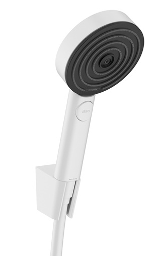 Hansgrohe Porterset Pulsify Select S 105 3 jet mit Brauseschlauch 1600mm mattweiß 24303700