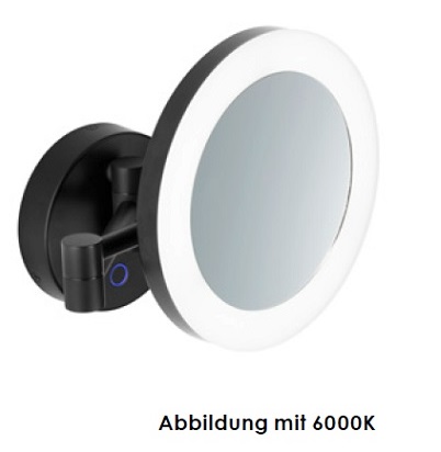 Avenarius Kosmetikspiegel black-Wandmodell mit Direktanschluß und Sensor-Schalter 9505131040