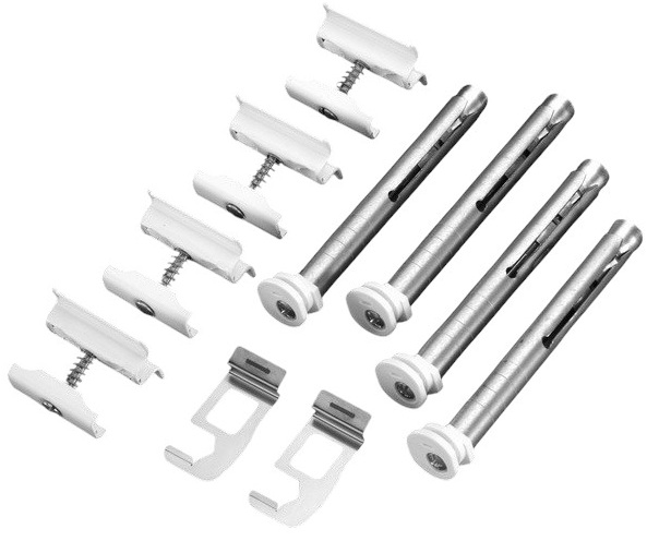 Zehnder Set BKE 4x BKE 160mm +BH mit Sicherungsfeder BFS1 weiß RAL 9016, für Charleston-Radiatoren 774461