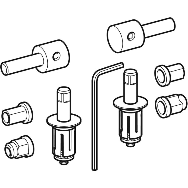Geberit Set Scharniere für WC-Sitz Vitelle, Edelstahl 598144000