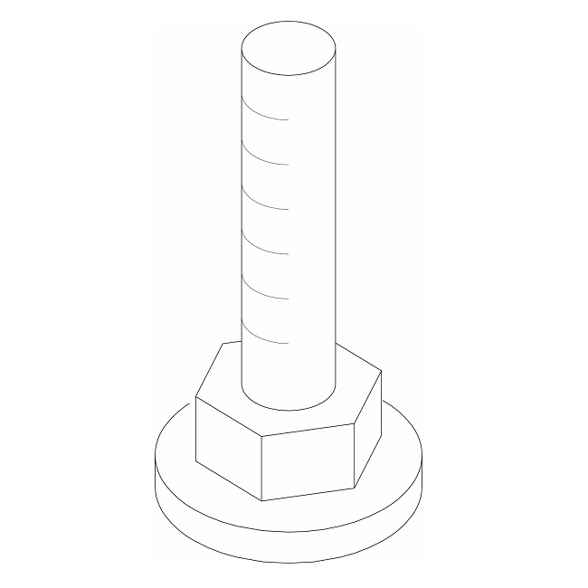 Bosch / Buderus Stellfuß M10 X 68 8738203234