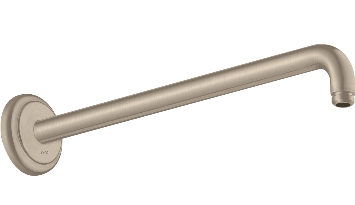 Hansgrohe Brausearm DN15 389mm Ausladung Axor 90 Grad brushed nickel ohne Kugelgelenk 27348820
