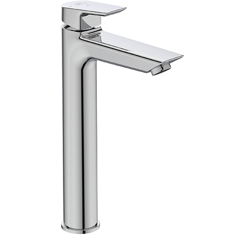 Ideal Standard Tesi Waschtischarmatur BlueStart mit verlängertem Sockel ohne Ablaufgarnitur chrom, Ausladung 140mm, 5 l/min A6576AA