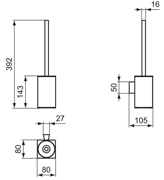Ideal Standard Bürstengarnitur IOM Cube, Behälter aus Metall, chrom E2195AA