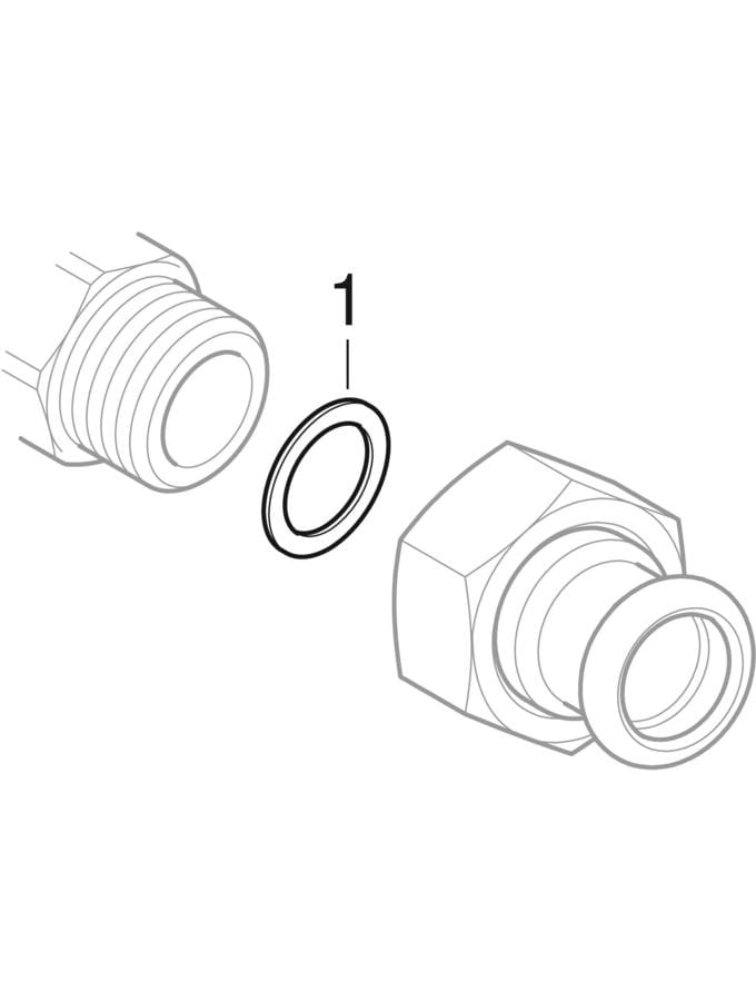 Geberit Mapress Edelstahl Übergangsverschraubung mit AG ÜM (LABS-frei) d54-R2 85370