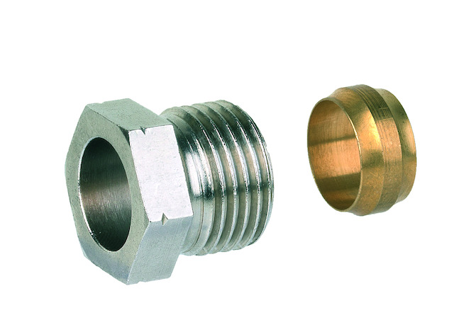 Resideo Klemmverschraubung für Kupfer- und Stahlrohr G 3/8 AG, 12mm FIG3/8CS12