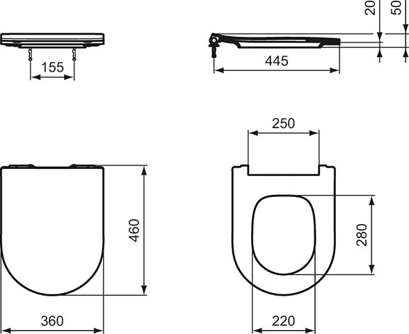 Ideal Standard WC-Sitz Blend Curve Sandwich Softclosing Seidenweiß T5208V1