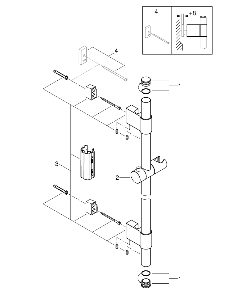 Grohe Brausestange Rainshower 1150mm Metall chrom 27136001