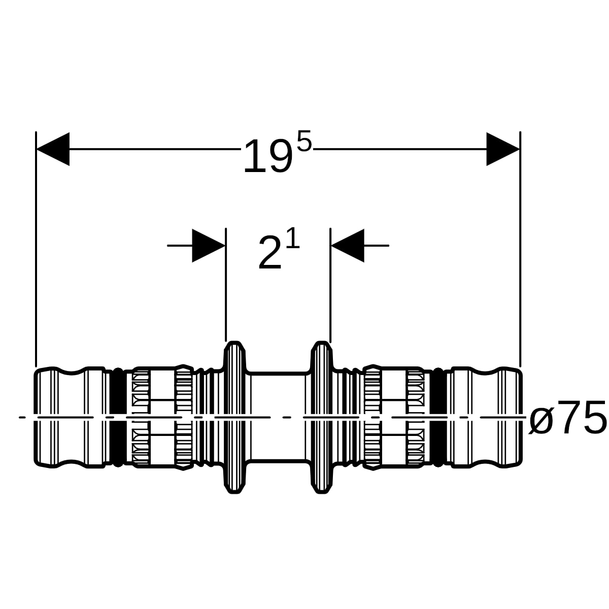 Geberit Mepla Kupplung PVDF d75 628.505.00.5