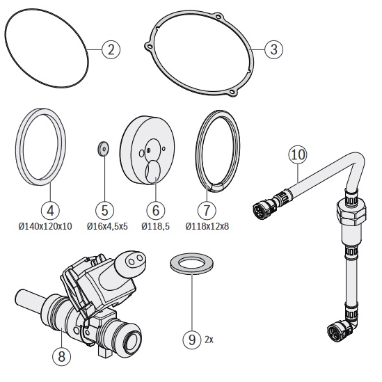 Buderus Wartungs-Set BM1.0/1.1 für Logano plus GB145/ KB195i-15 7736604036