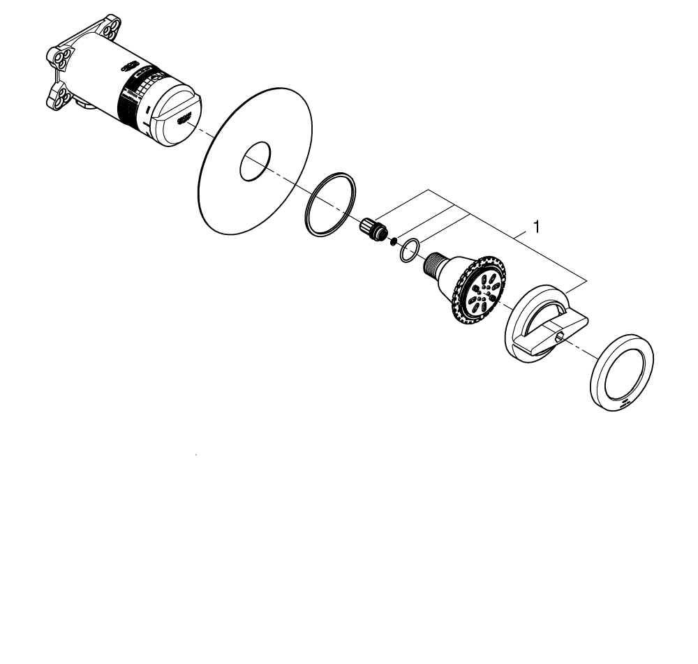 Grohe Seitenbrause 26801 Rainshower Aqua runde Form chrom 26801000