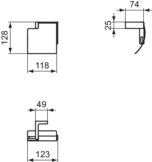 Ideal Standard Papierrollenhalter Conca Cube, eckig, silber T4496GN