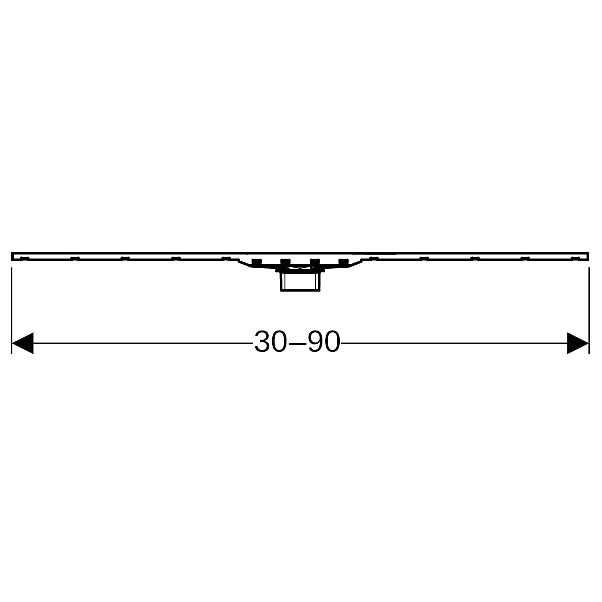 Geberit CleanLine80 Duschrinne 30-90cm Edelstahl poliert / Edelstahl gebürstet 154.440.KS.1