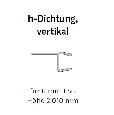 HSK Dichtung vertikal, Höhe 2.010mm E100072-6