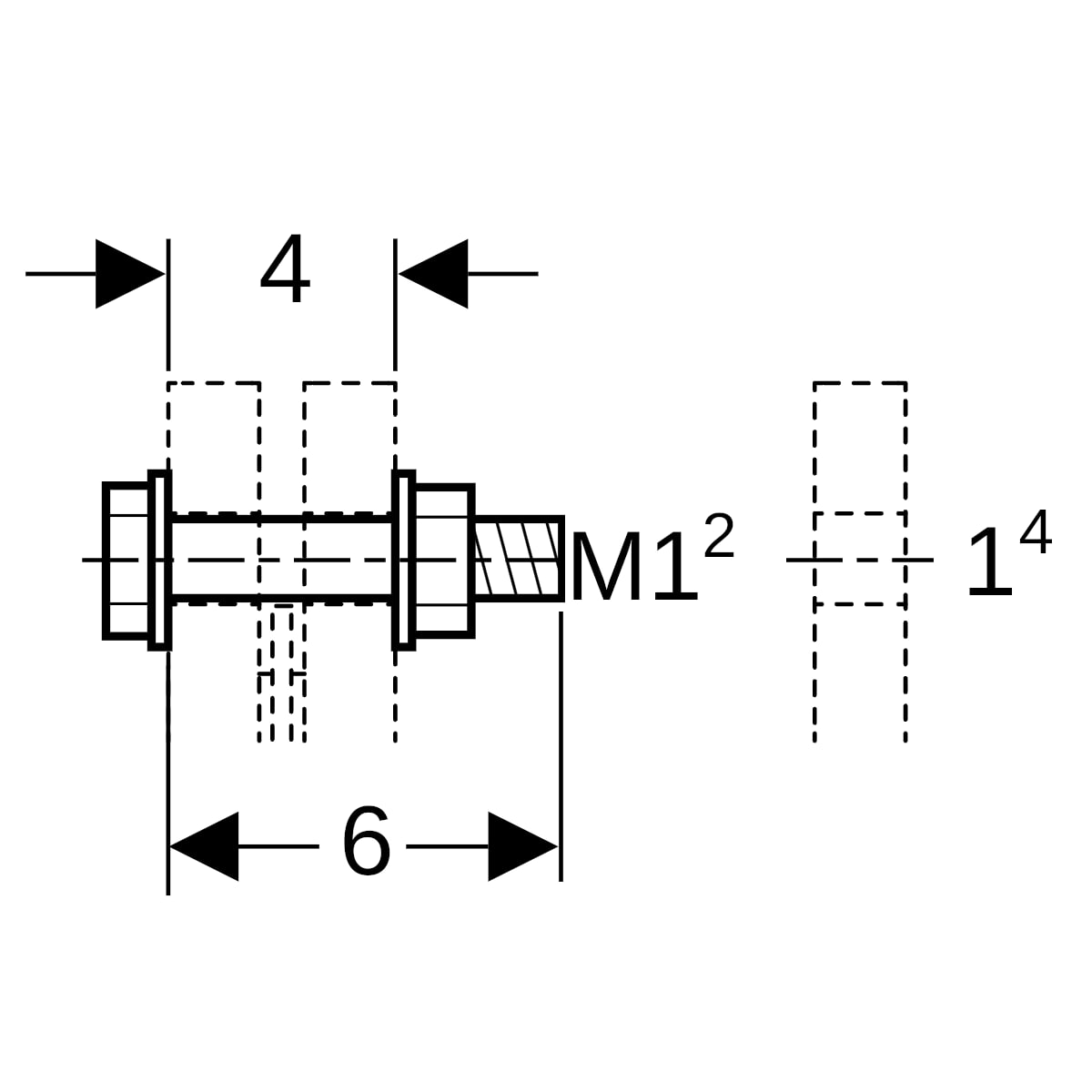 Geberit Schraubenset für Flanschverbindung aus CrNi-Stahl M12x60mm 91168