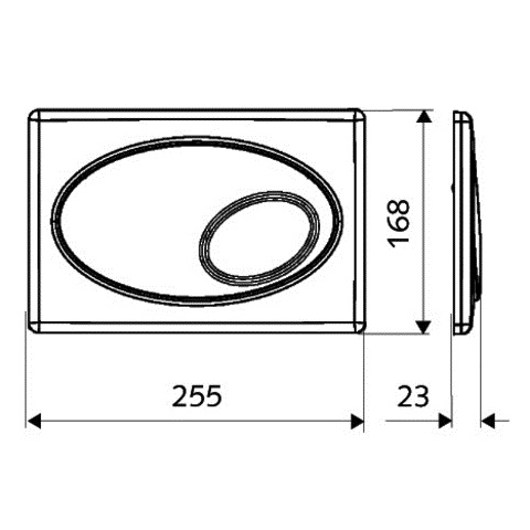 Schell WC-Betätigungsplatte Zweimengenspülung, ovale Betätigung, chrom 032630699