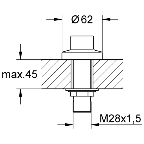 Grohe Schlauchdurchführung chrom 27186000