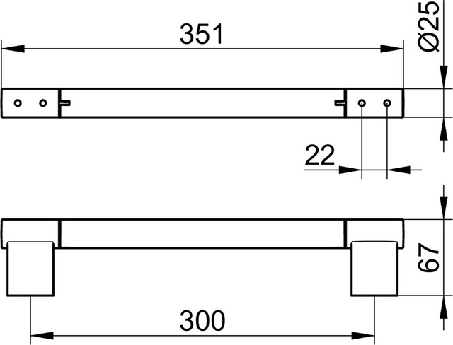 Keuco Haltegriff Plan schwarz, 300mm 14907370000