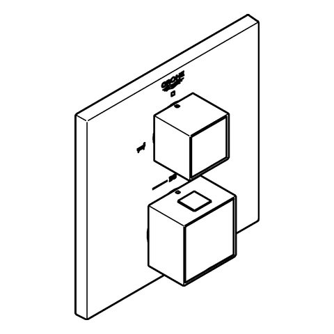 Grohe Thermostat-Wannenbatterie Grohtherm Cube supersteel Fertigmontage-Set für 35600 2-Wege-Umstellung 24155DC0