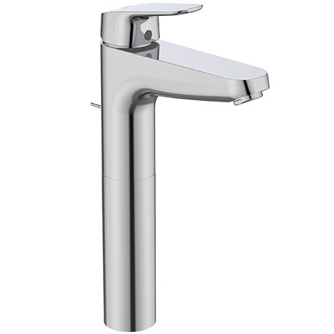 Ideal Standard Waschtischarmatur Ceraflex mit Ablaufgarnitur verlängerter Sockel Ausladung 140mm chrom B1872AA