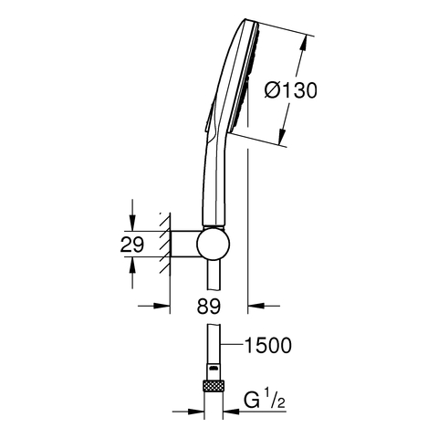 Grohe Wandhalterset RSH 130 SmartActive 9,5l Wandhalter verstellbar chrom 26580000