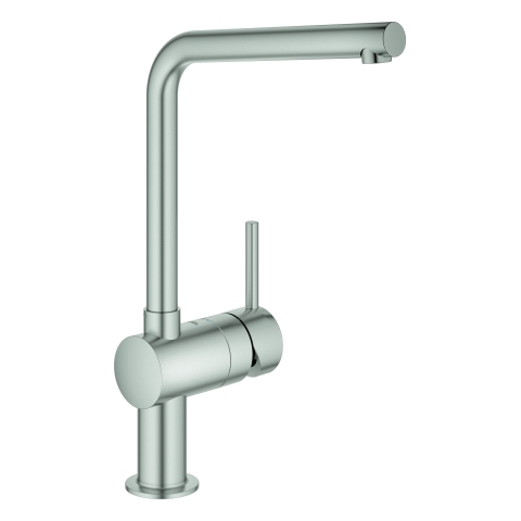 Grohe Minta Einhebel-Spültischbatterie supersteel L-Auslauf, Ausladung 210mm 31375DC0