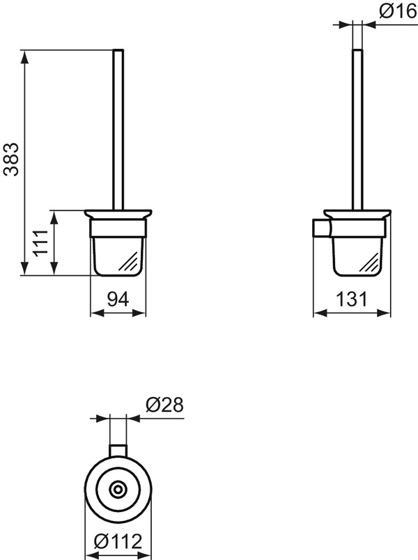 Ideal Standard WC-Bürstengarnitur Conca, rund, silber T4495GN