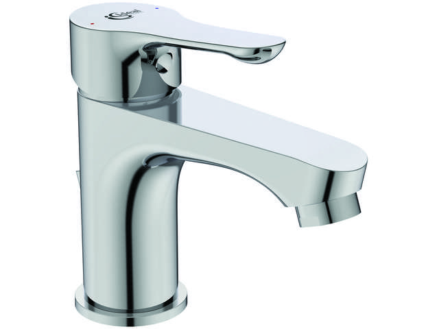 Ideal Standard Waschtischarmatur Alpha, mit Ablaufgarnitur aus Kunststoff, Ausladung 115mm, chrom BC486AA