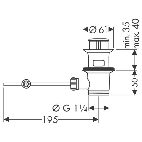 Hansgrohe Ablaufgarnitur DN32 für Waschtisch und Bidet gelb 94139480