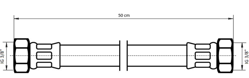 Neoperl NEOFLEX Panzerschlauch DN8 mit VS IG x IG, 3/8" x 3/8" 50cm 63420050
