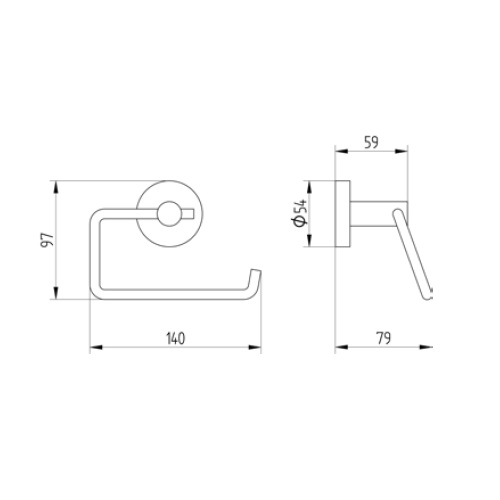 Avenarius Papierhalter ohne Deckel Öffnung rechts schwarz 2002010040