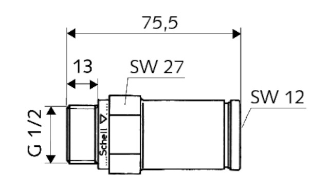 Schell Montageelement Dichtstopfen, ASAG, 1/2", messing 000020099