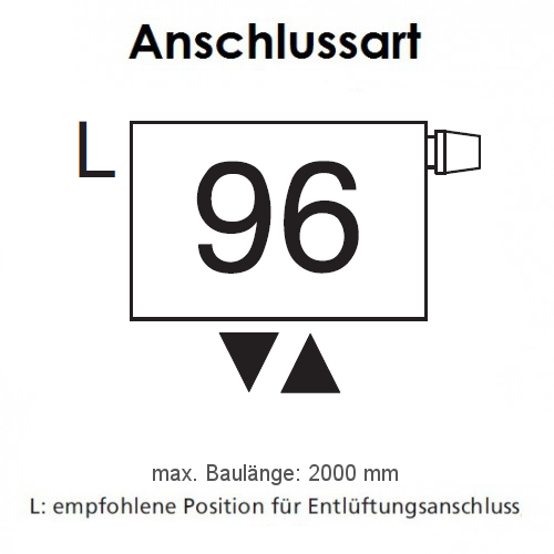 Arbonia Mehrpreis zu Heizwand Einbauventil Anschlussart 96, Ventil oben, Klemm