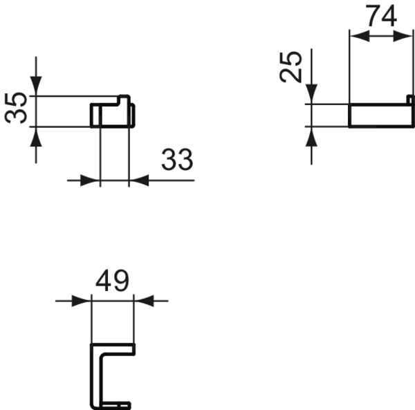 Ideal Standard Handtuchhaken Conca Cube, eckig, silber T4506GN