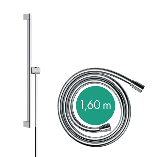 Hansgrohe Brausestange Unica S Puro 650mm mit Easy Slider und Brauseschlauch chrom 24402000