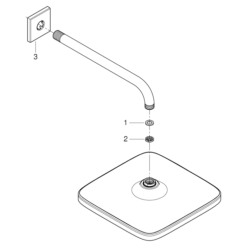 Grohe Kopfbrausenset Tempesta Cube 250 Brausearm 380mm chrom 26687000