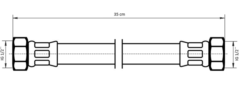 Neoperl NEOFLEX Panzerschlauch DN13 IG x IG, 1/2" x 1/2" 35cm 66881035