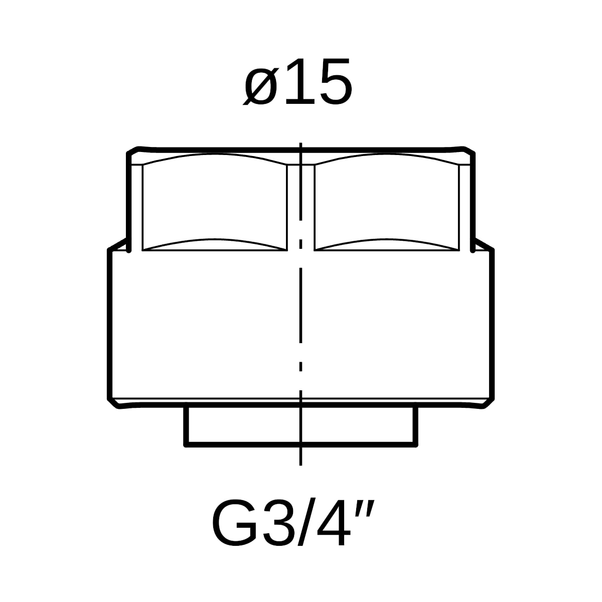 Geberit Anschlussverschraubung für Eurokonus d15-EuG3/4 25073