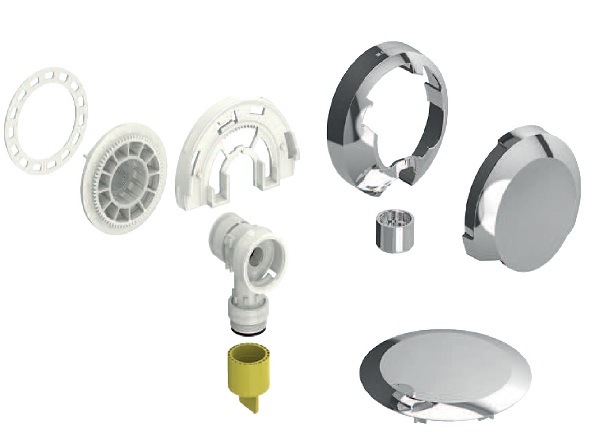 Geberit Fertigbauset zu Badewannenablauf d90 glanzverchromt 242.346.21.1