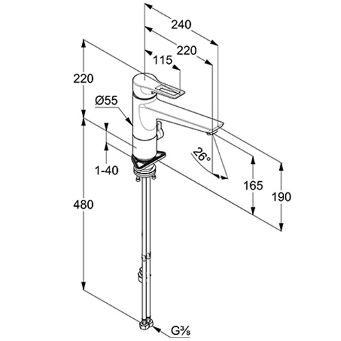 Kludi MIX SPT-Multi-Einhandmischer Bügelgriff, chrom, DN15 329060562