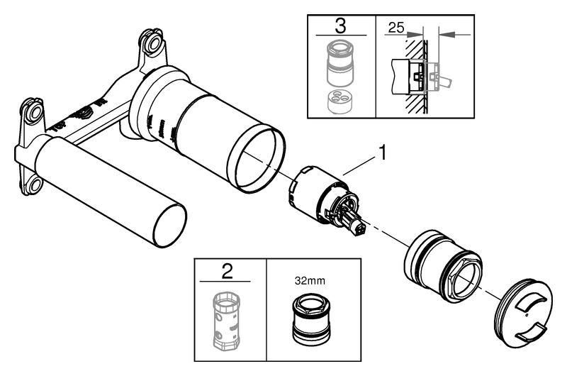 Grohe Einhand Unterputz-Universal-Einbaukörper 1/2“, mit Temperaturbegrenzer 23571000