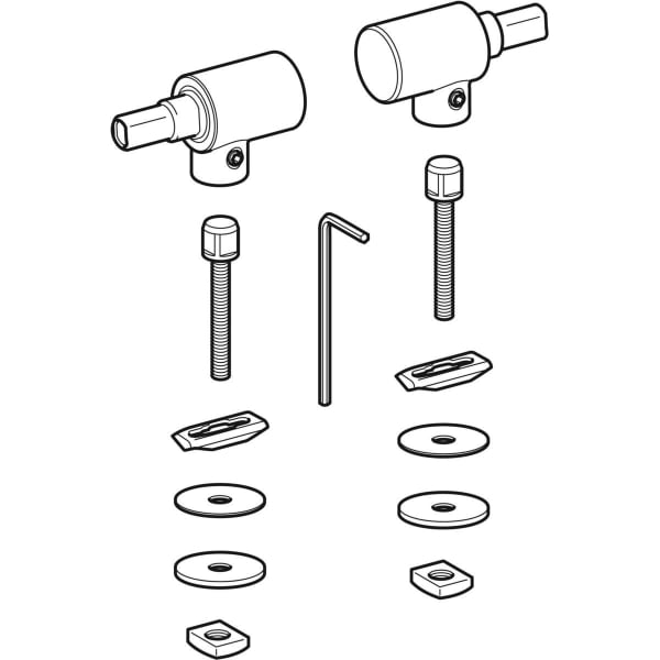 Geberit Set Scharniere für WC-Sitz Joly mit Absenkautomatik, Edelstahl 598114000