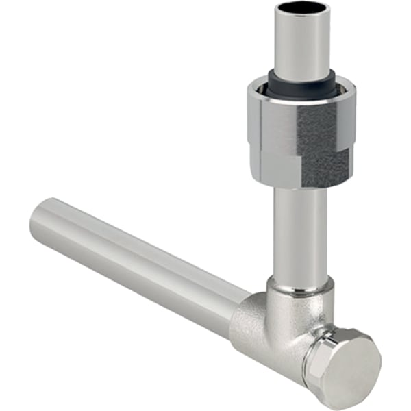 Geberit Metallrohr-Passwinkel 90 Grad absperrbar mit Anschlussverschraubung d15 611.603.22.3