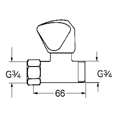 Grohe Absperrventil mit TDL-Griff Markierung neutral chrom 12409000