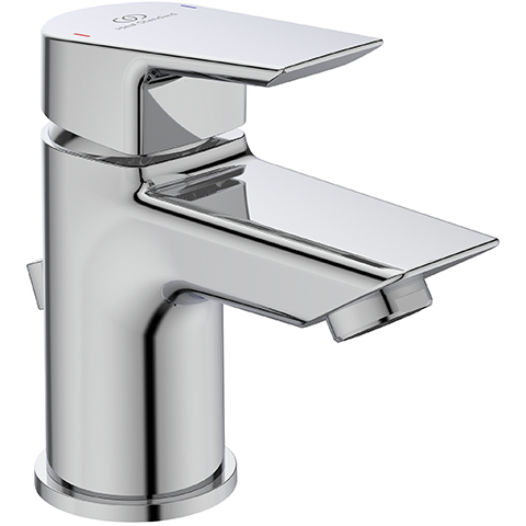 Ideal Standard Tesi Waschtischarmatur Piccolo mit Ablaufgarnitur chrom, Ausladung 83mm, 5 l/min. A6566AA