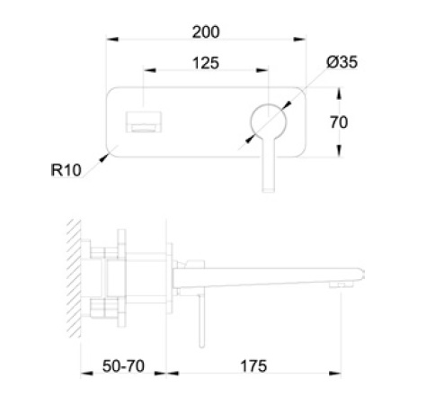 Avenarius Waschtisch-Einhand-Mischbatterie Wandmontage 2306051040