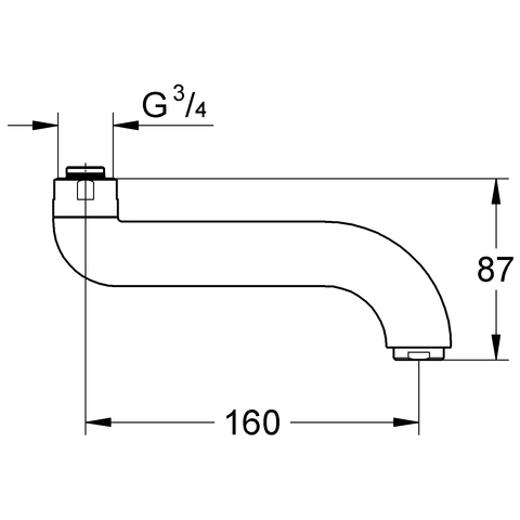 Grohe Auslauf für Europlus E Waschtisch-Thermostatmischer Wandbatterie 160mm chrom 42133000