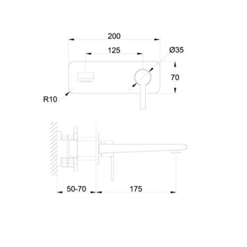 Avenarius Waschtisch-Einhand-Mischbatterie Wandmontage 2306051010