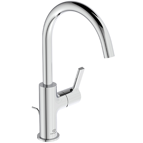 Ideal Standard Waschtischarmatur JOY, mit hohem Auslauf mit Ablaufgarnitur Ausladung 169mm, chrom BC777AA